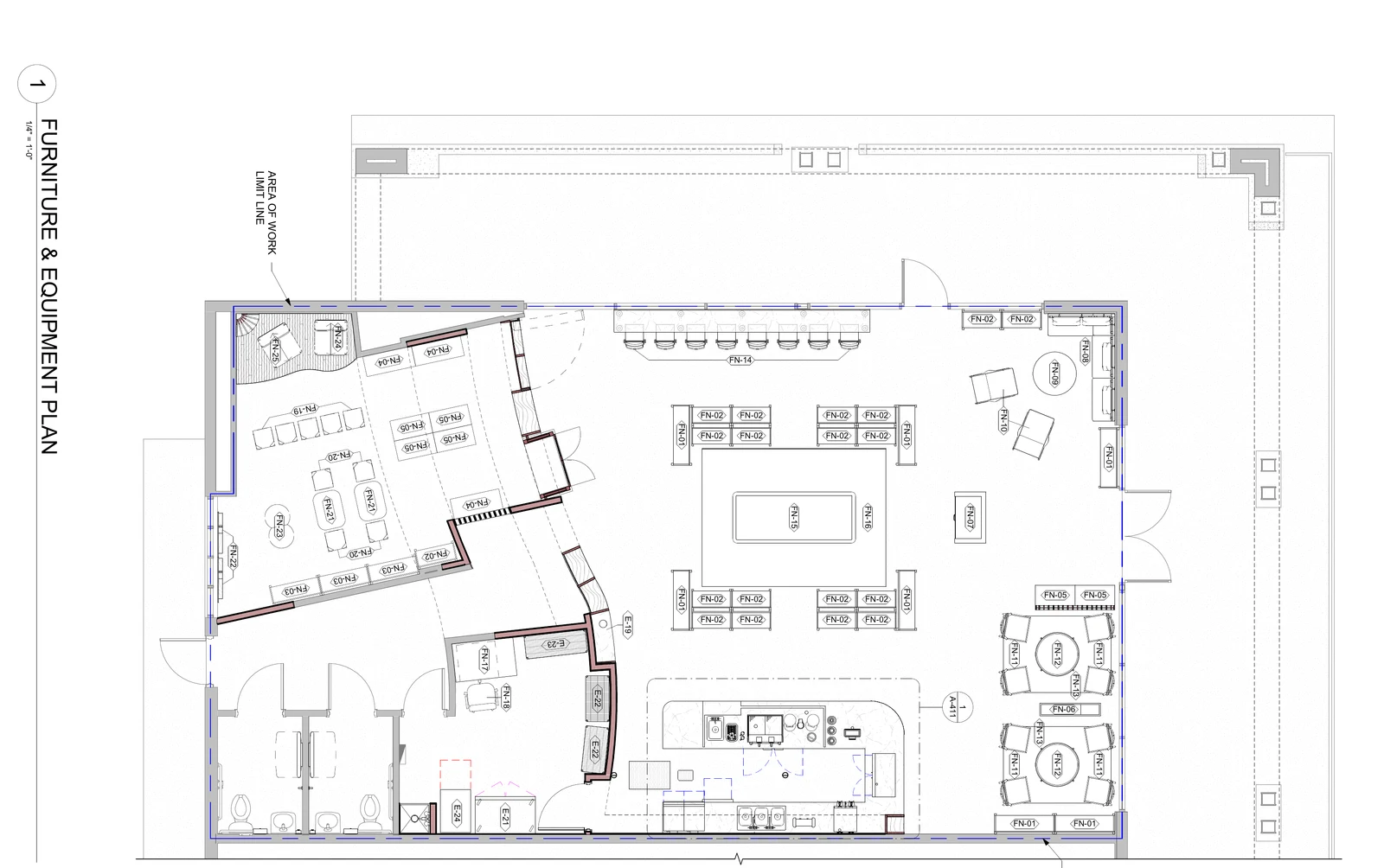 Architectural floor plan for Novel Escape, Suite E-101